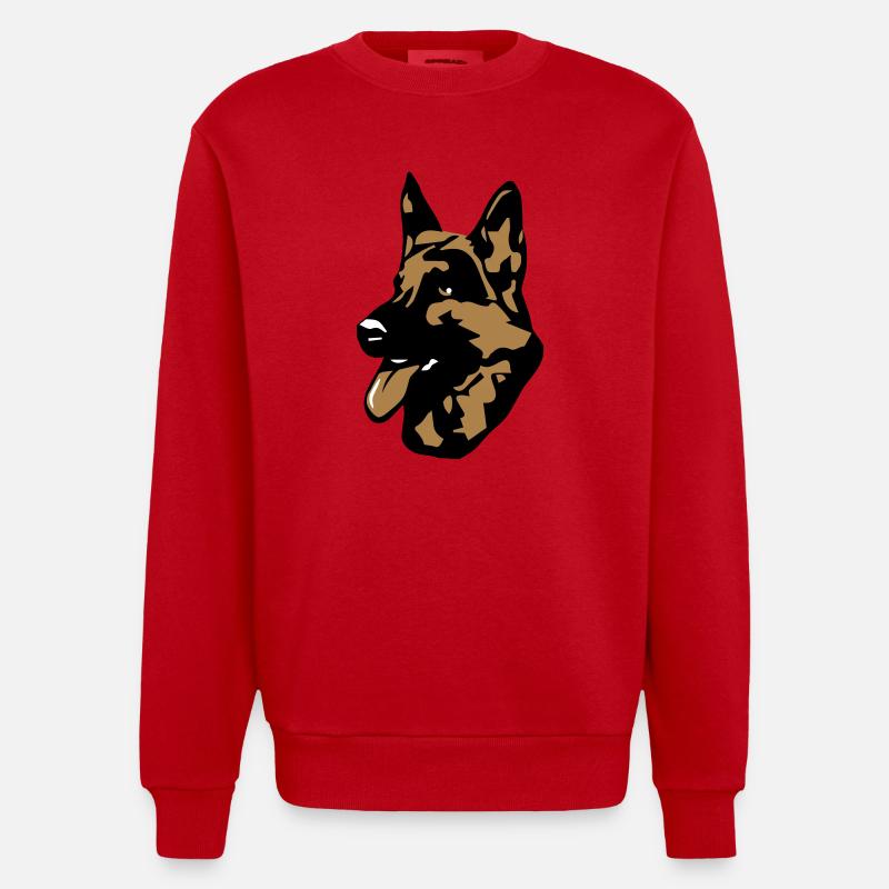 Hund Dobermann - Heavyweight Oversized Organic Crew Neck Made in EU - Rot
