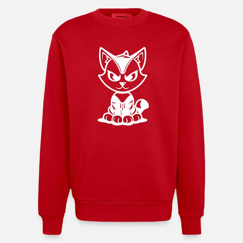 katze - Heavyweight Oversized Organic Crew Neck Made in EU - Rot