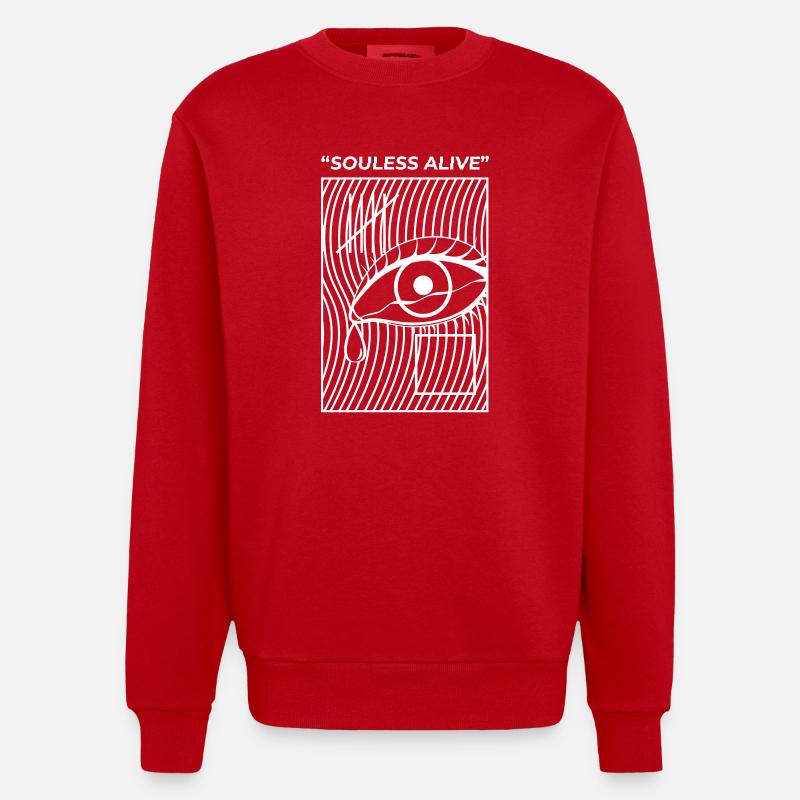 Souless Lebendig - Heavyweight Oversized Organic Crew Neck Made in EU - Rot