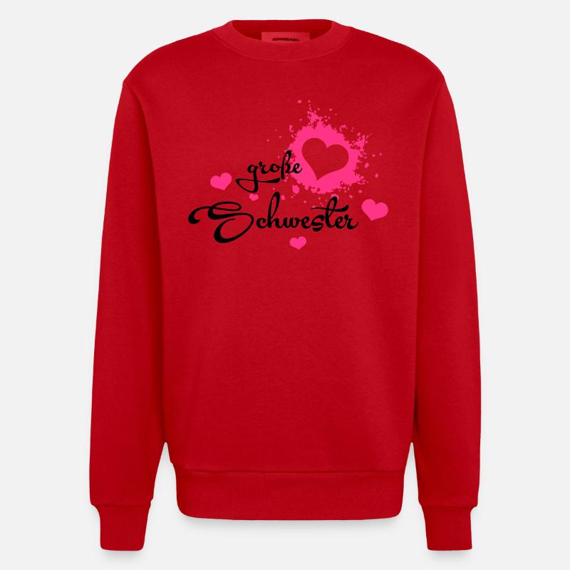 Große Schwester - Sweat bio épais oversize fabriqué en UE - rouge