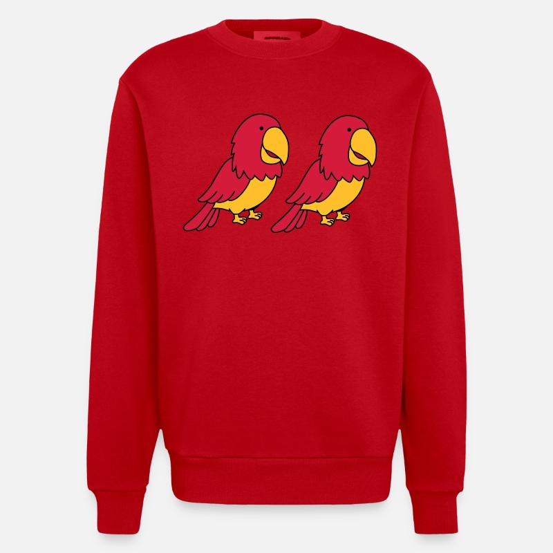 Perroquet 2 - Sweat bio épais oversize fabriqué en UE - rouge