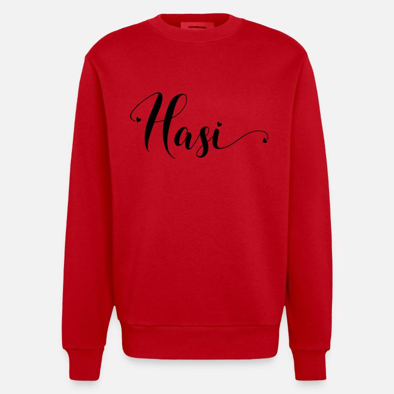 hasi - Heavyweight Oversized Organic Crew Neck Made in EU - Rot