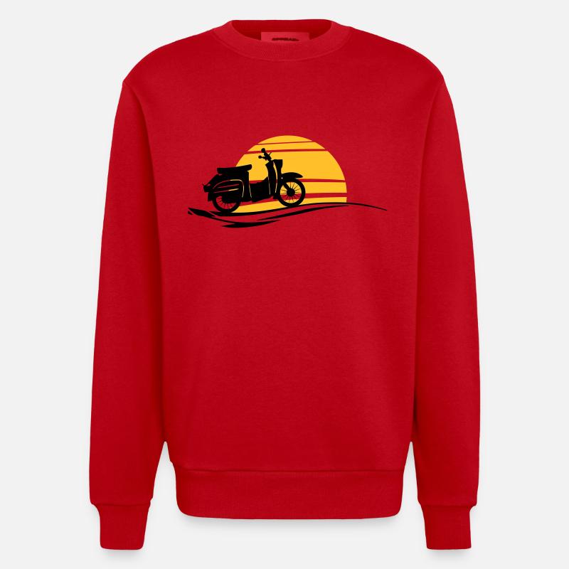 Fahrzeug - Schwalbe Sonne - Heavyweight Oversized Organic Crew Neck Made in EU - Rot