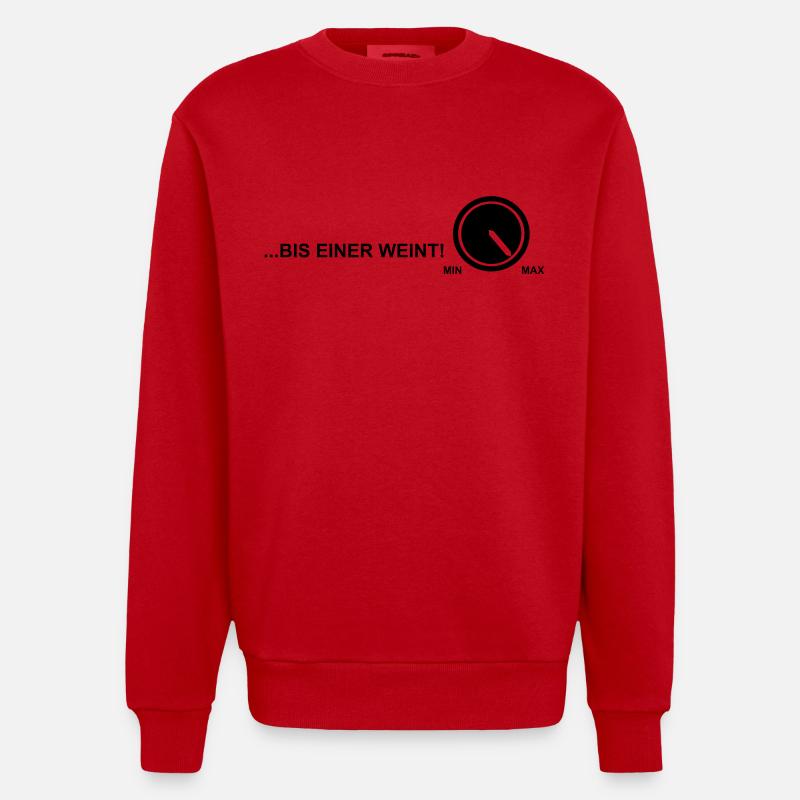 bis einer weint! - Heavyweight Oversized Organic Crew Neck Made in EU - Rot