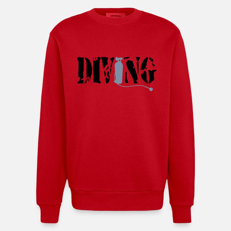 Diving - Heavyweight Oversized Organic Crew Neck Made in EU - Rot
