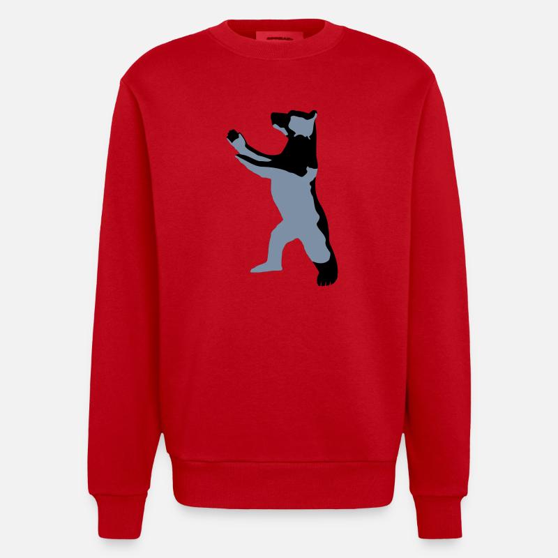 Berliner Bär - Heavyweight Oversized Organic Crew Neck Made in EU - Rot