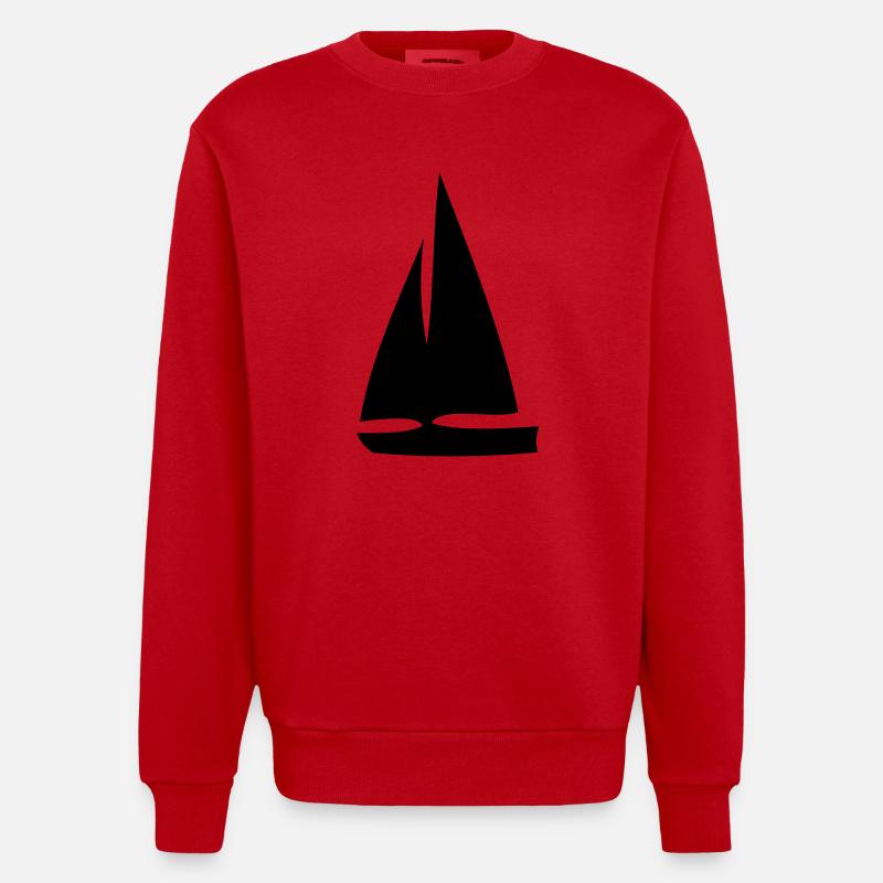 Segelboot - Heavyweight Oversized Organic Crew Neck Made in EU - Rot