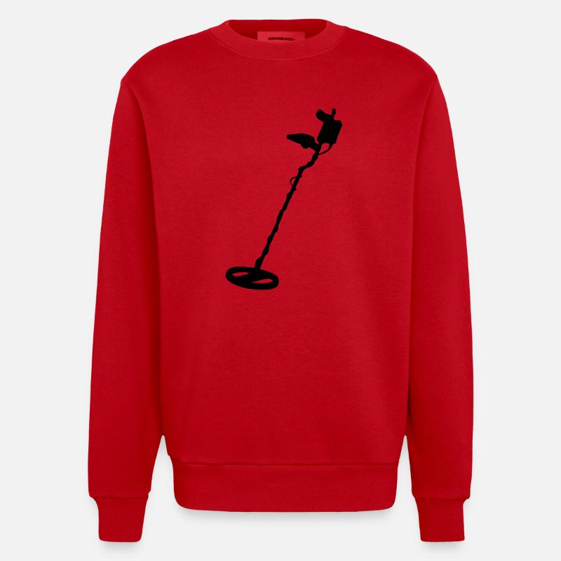 dessin détecteur de métaux - Sweat bio épais oversize fabriqué en UE - rouge