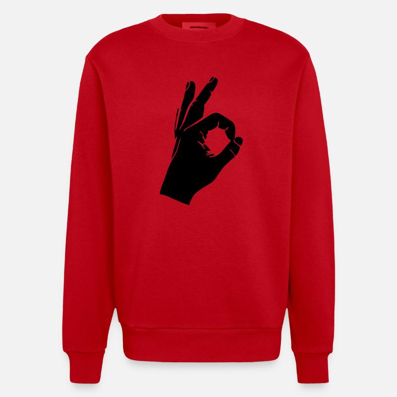 Y voir, regardé à l'intérieur - Sweat bio épais oversize fabriqué en UE - rouge