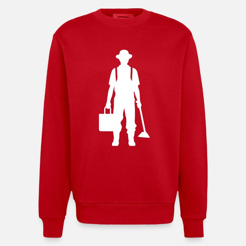 Farmer Bauer Silhouette - Sweat bio épais oversize fabriqué en UE - rouge