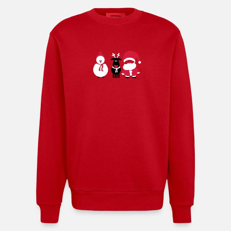 noël équipe 3 - Sweat bio épais oversize fabriqué en UE - rouge