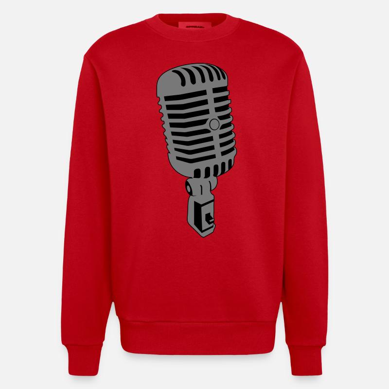 microphone - Sweat bio épais oversize fabriqué en UE - rouge