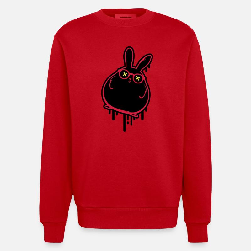 Bunny Funny Easter Easter Bunny - Heavyweight Oversized Organic Crew Neck Made in EU - red