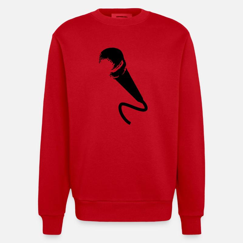 microphone - Sweat bio épais oversize fabriqué en UE - rouge