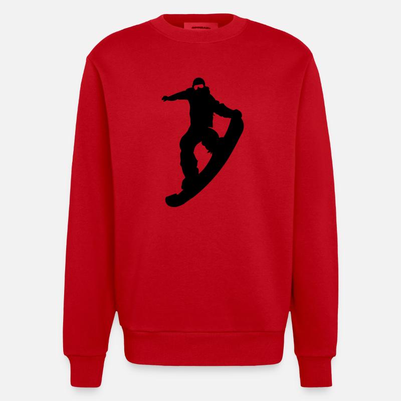snowboarder nosegrip - Heavyweight Oversized Organic Crew Neck Made in EU - Rot