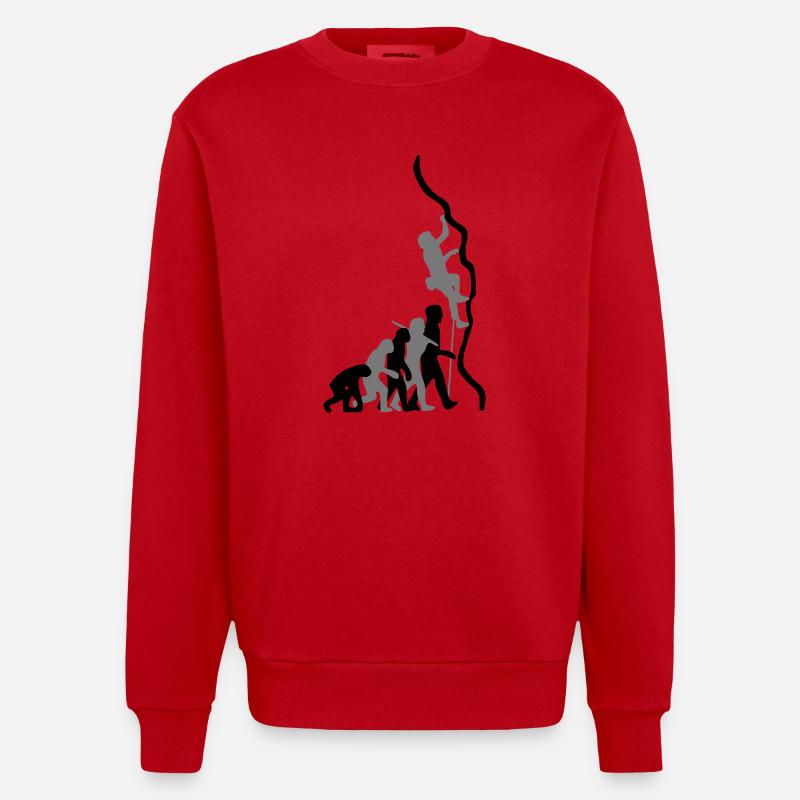 Climb Evolution 2c - Heavyweight Oversized Organic Crew Neck Made in EU - red