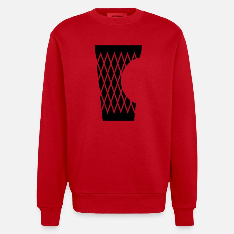 Geripptes mit Biss - Heavyweight Oversized Organic Crew Neck Made in EU - Rot