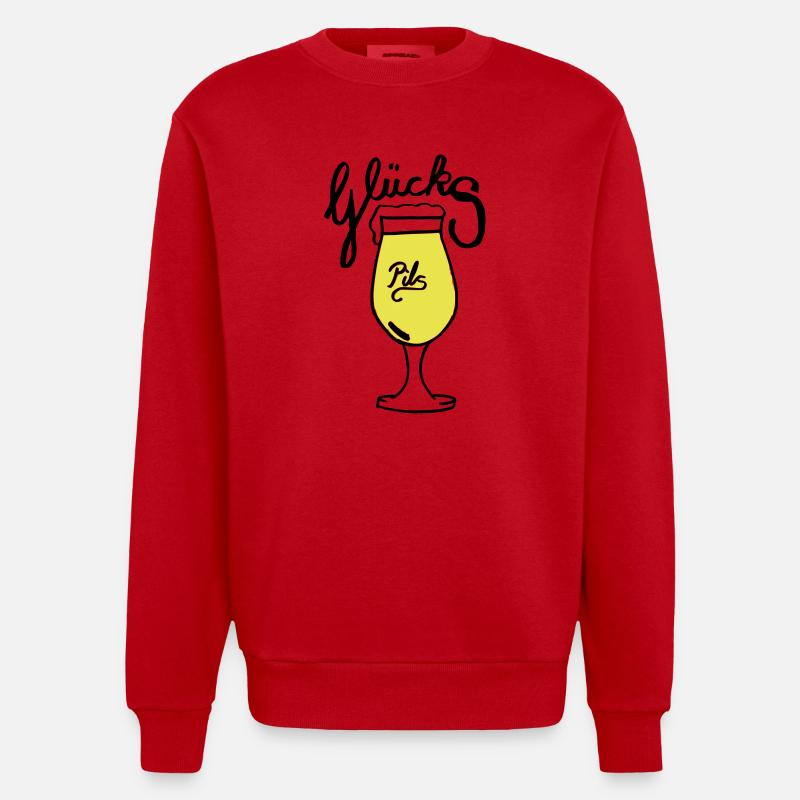 Glückspils - Heavyweight Oversized Organic Crew Neck Made in EU - Rot