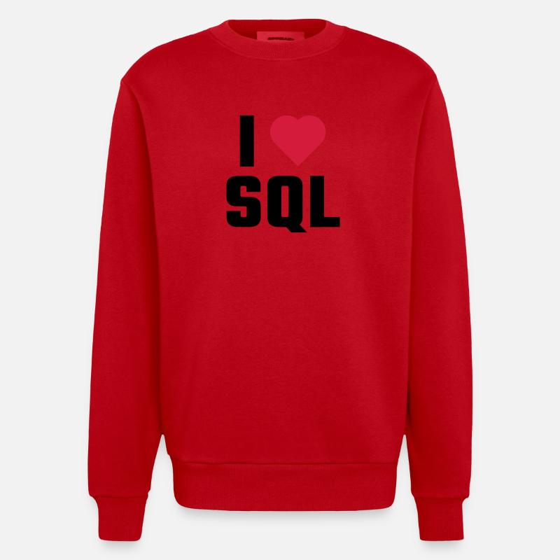 J'aime SQL - Sweat bio épais oversize fabriqué en UE - rouge