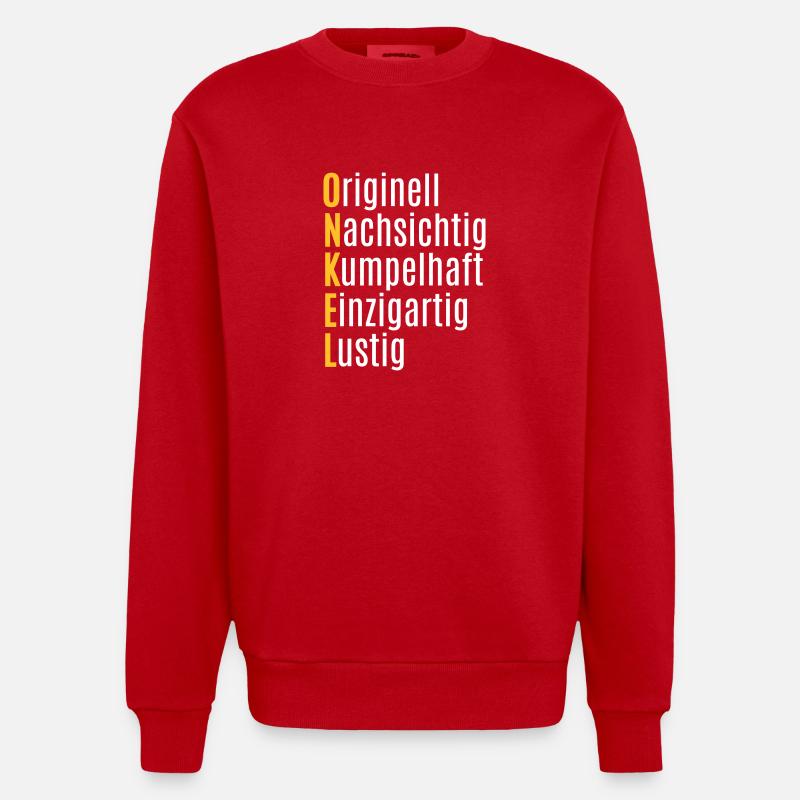 Bester Onkel Geschenk lustige Geschenkidee - Heavyweight Oversized Organic Crew Neck Made in EU - Rot