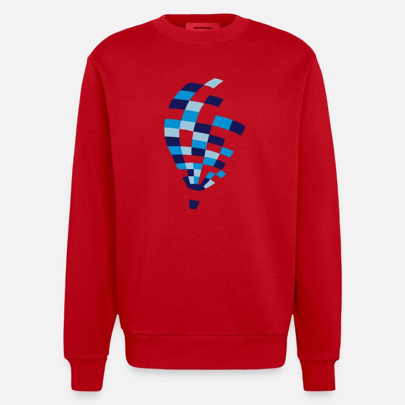 bunter heißluftballon - Heavyweight Oversized Organic Crew Neck Made in EU - Rot