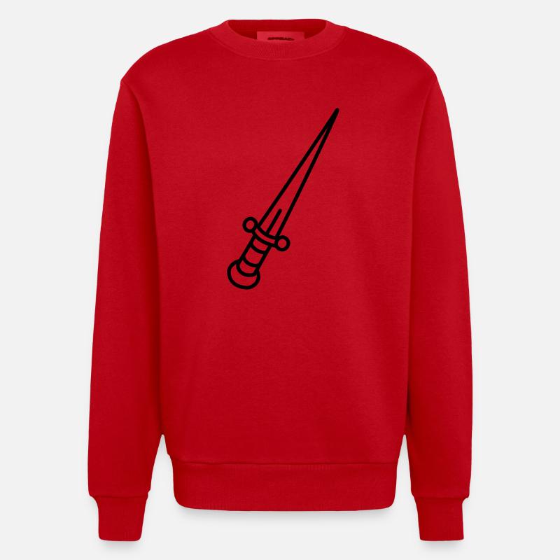 Messer - Heavyweight Oversized Organic Crew Neck Made in EU - Rot