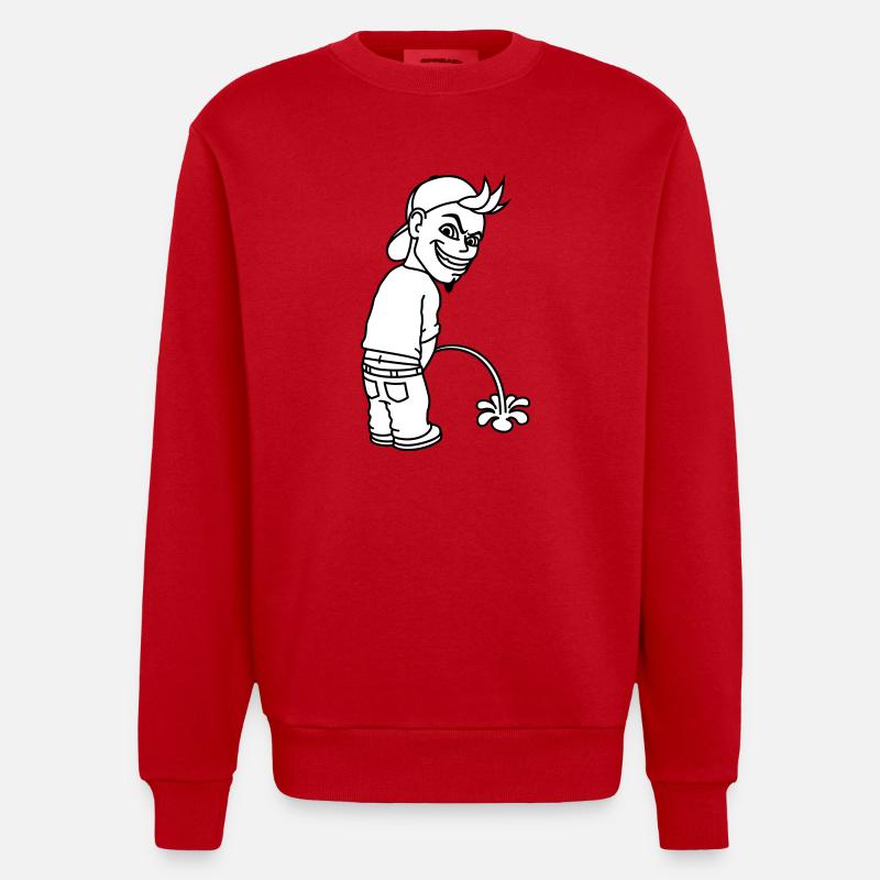 Pee Boy 2c - Sweat bio épais oversize fabriqué en UE - rouge