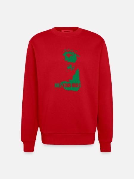 Kill your idols - Heavyweight Oversized Organic Crew Neck Made in EU - red
