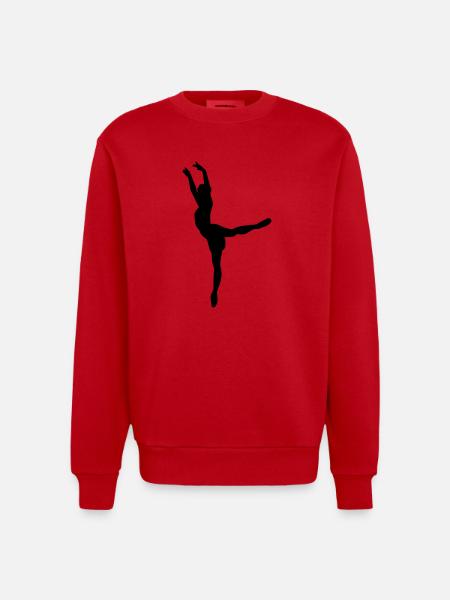 Vector Ballet dancer Silhouette - Heavyweight Oversized Organic Crew Neck Made in EU - red