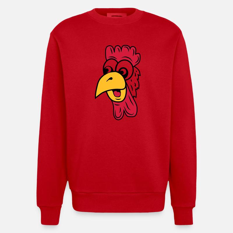 hahn - Heavyweight Oversized Organic Crew Neck Made in EU - Rot