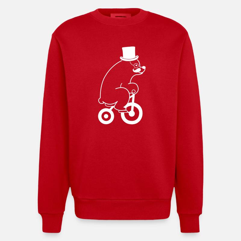 Ours blanc - Sweat bio épais oversize fabriqué en UE - rouge