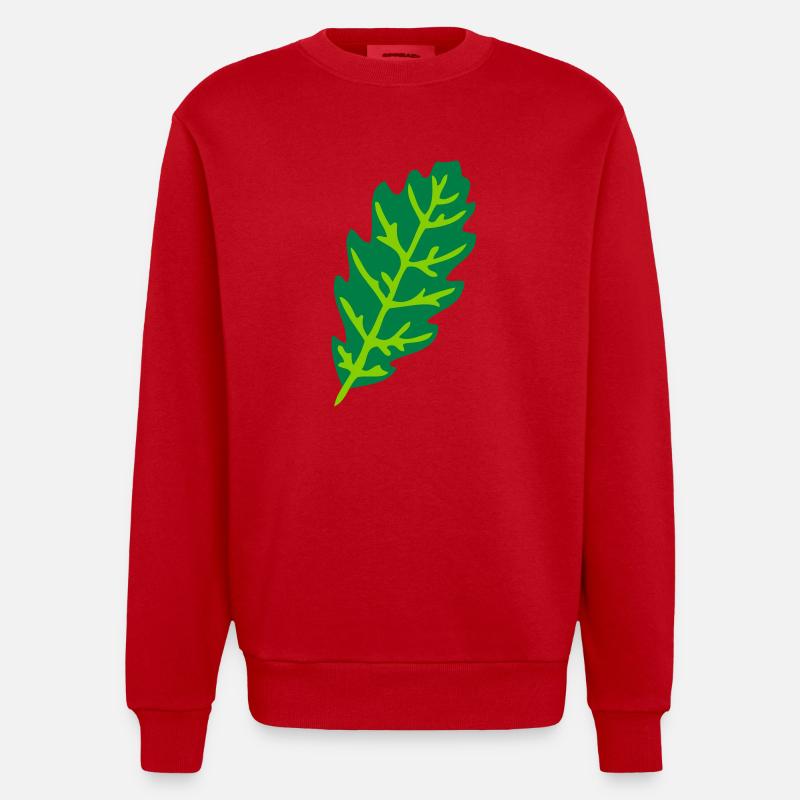 Eichenlaub - Heavyweight Oversized Organic Crew Neck Made in EU - Rot
