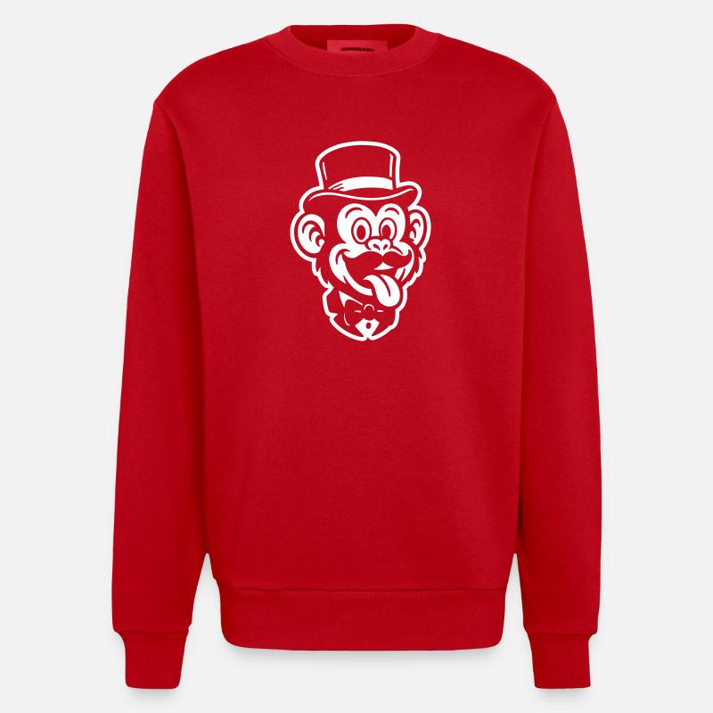 Affe Gentleman Comic - Heavyweight Oversized Organic Crew Neck Made in EU - Rot