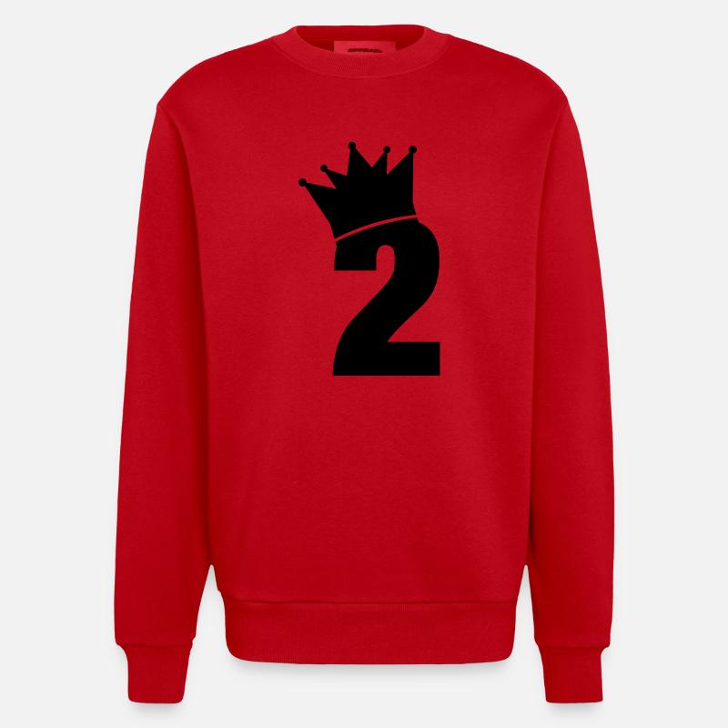 2_krone_f1 - Heavyweight Oversized Organic Crew Neck Made in EU - Rot