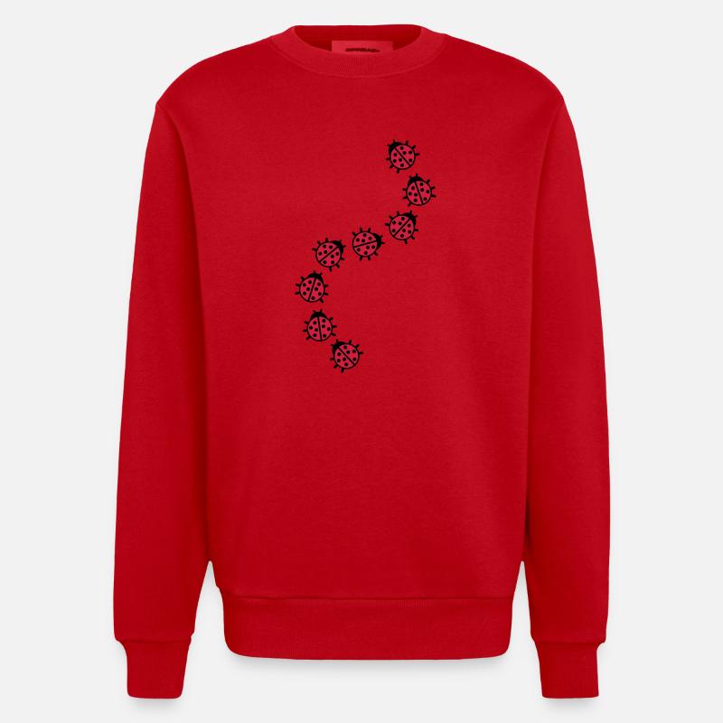 Marienkäfer - Heavyweight Oversized Organic Crew Neck Made in EU - Rot