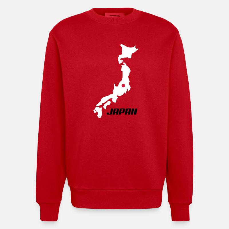 japan3 - Sweat bio épais oversize fabriqué en UE - rouge