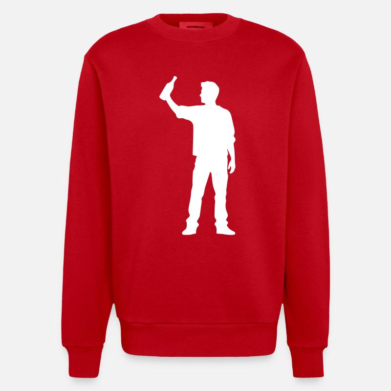Trinken Silhouette - Heavyweight Oversized Organic Crew Neck Made in EU - Rot