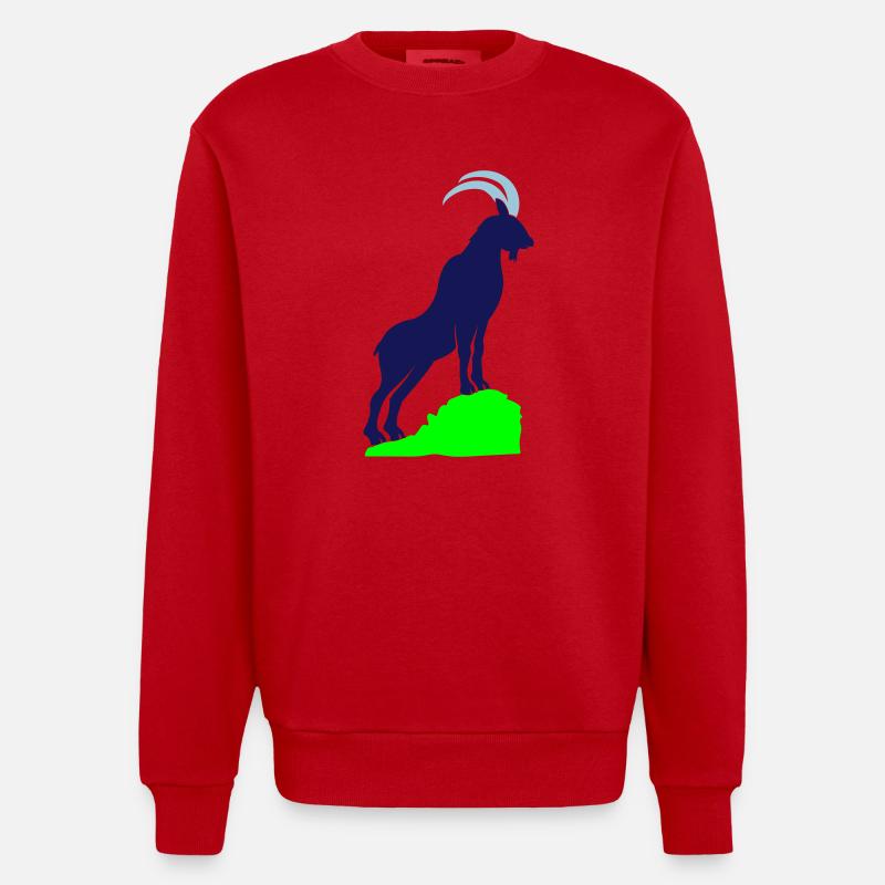 Capricorne 02 - Sweat bio épais oversize fabriqué en UE - rouge