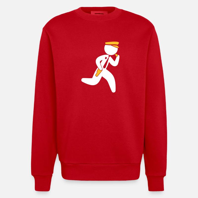 Polizei - Heavyweight Oversized Organic Crew Neck Made in EU - Rot