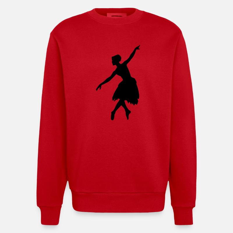 Vector Ballet dancer Silhouette - Heavyweight Oversized Organic Crew Neck Made in EU - red