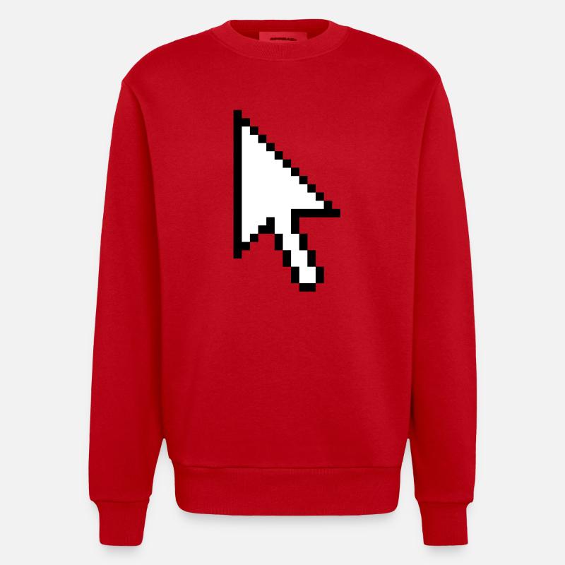 Mouse cursor - Heavyweight Oversized Organic Crew Neck Made in EU - red