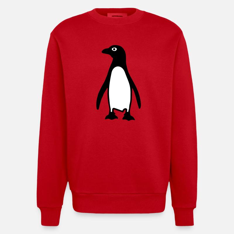 Pinguin - Heavyweight Oversized Organic Crew Neck Made in EU - Rot