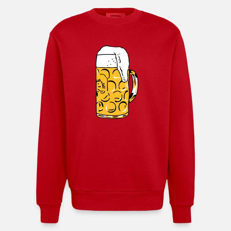 Beer - Heavyweight Oversized Organic Crew Neck Made in EU - red