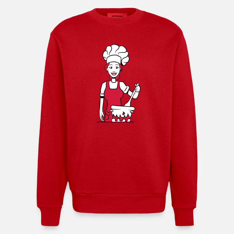 cuisinier cuisinier - Sweat bio épais oversize fabriqué en UE - rouge