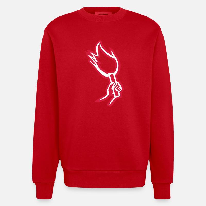 pyrotechnik - Heavyweight Oversized Organic Crew Neck Made in EU - Rot