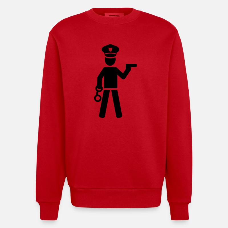 Polizei - Heavyweight Oversized Organic Crew Neck Made in EU - Rot
