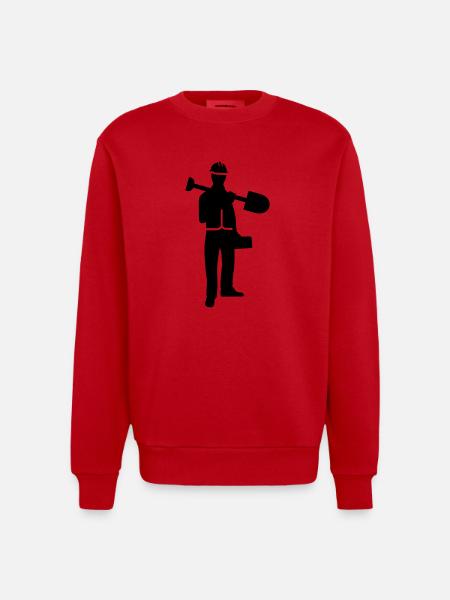 Construction worker - Heavyweight Oversized Organic Crew Neck Made in EU - red