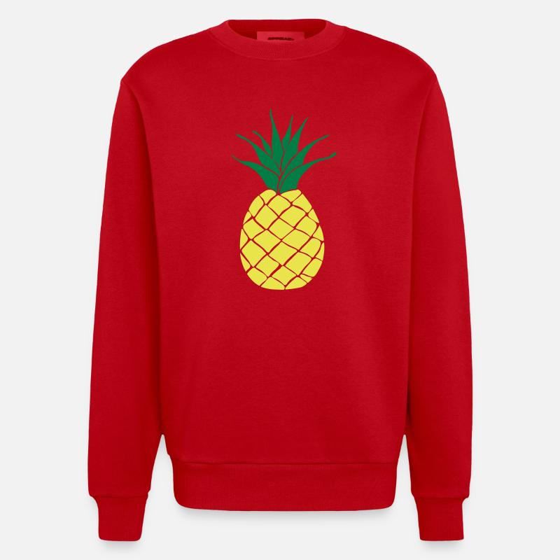 Ananas 2c - Heavyweight Oversized Organic Crew Neck Made in EU - Rot