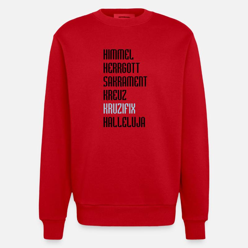 Bayrisch Fluchen - Heavyweight Oversized Organic Crew Neck Made in EU - Rot