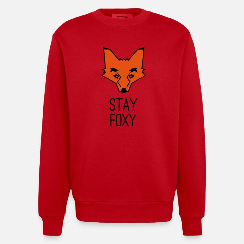 Fuchs stay foxy fox - Sweat bio épais oversize fabriqué en UE - rouge